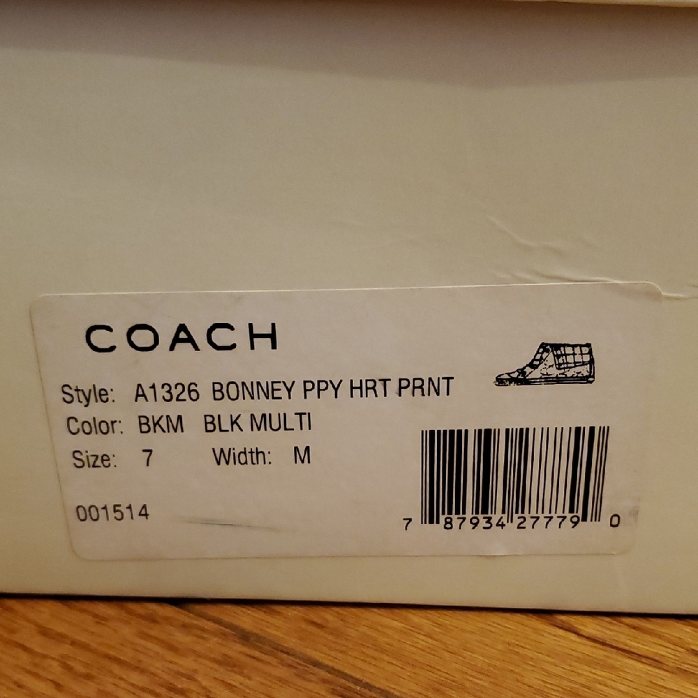 NWT Womens Coach Black and White Canvas Sneakers. 7 - Picture 2 of 16